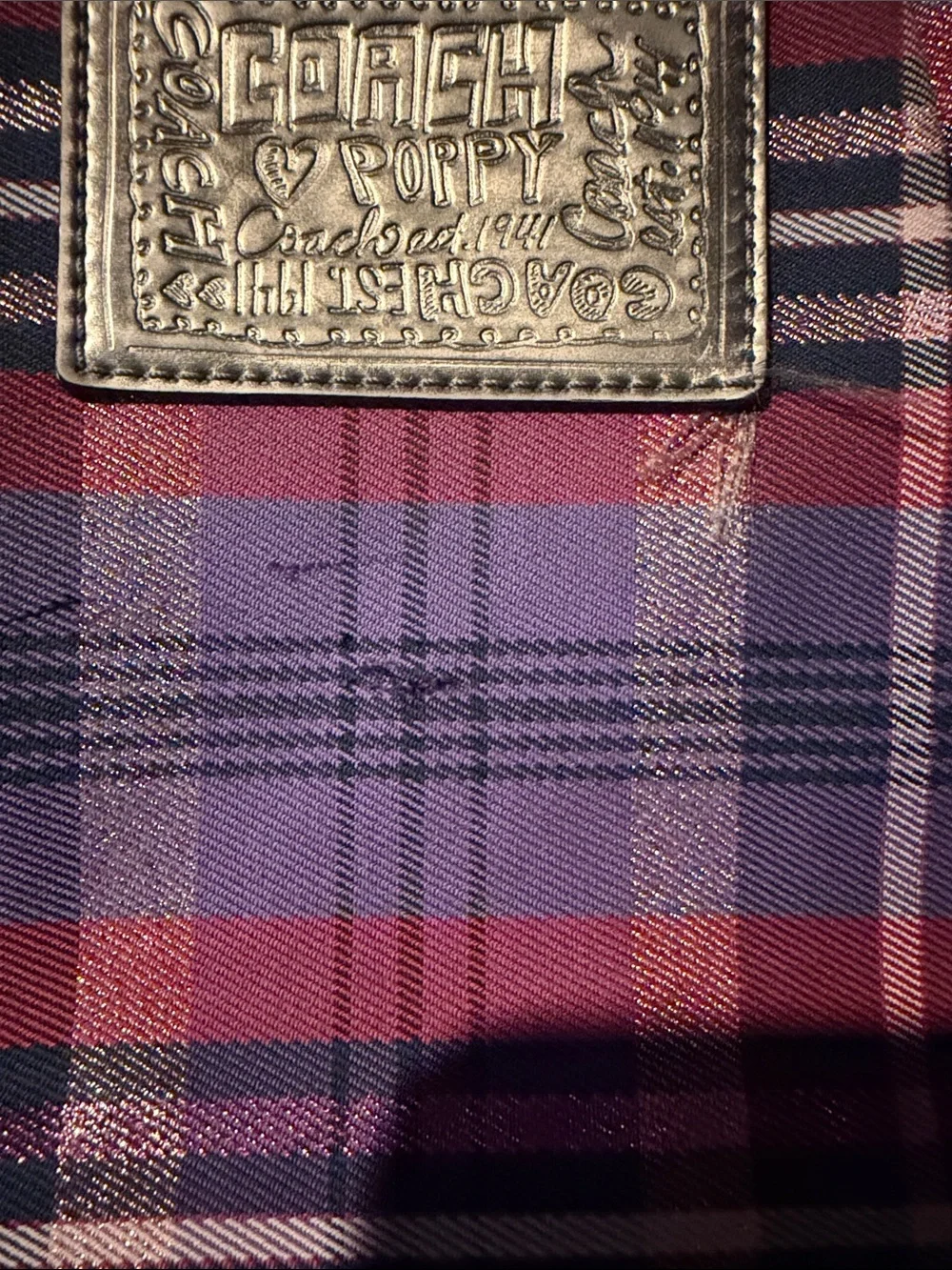 Coach purple plaid